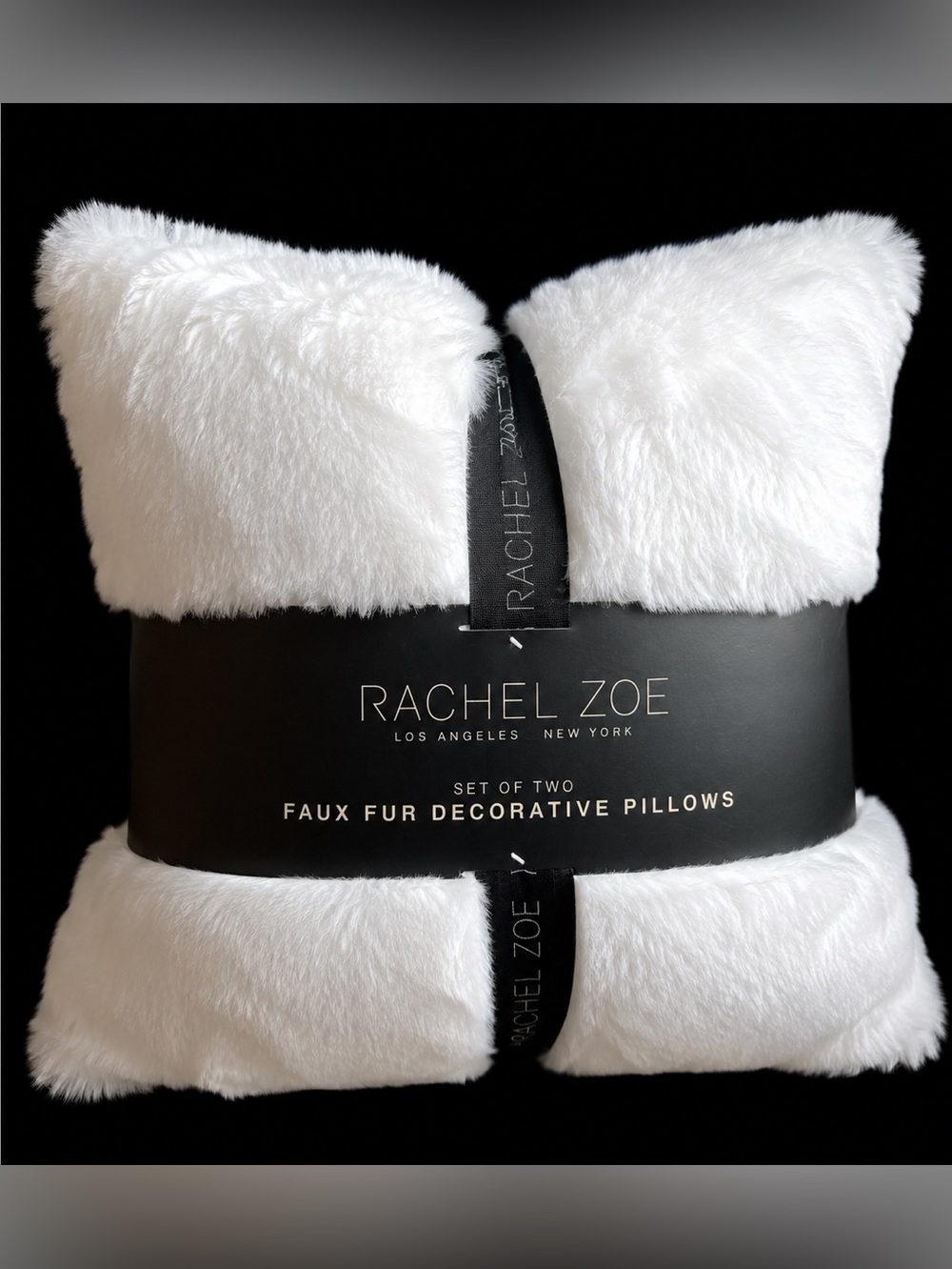 🎉HP🎉~Rachel Zoe Plush White Faux Fur Pillows